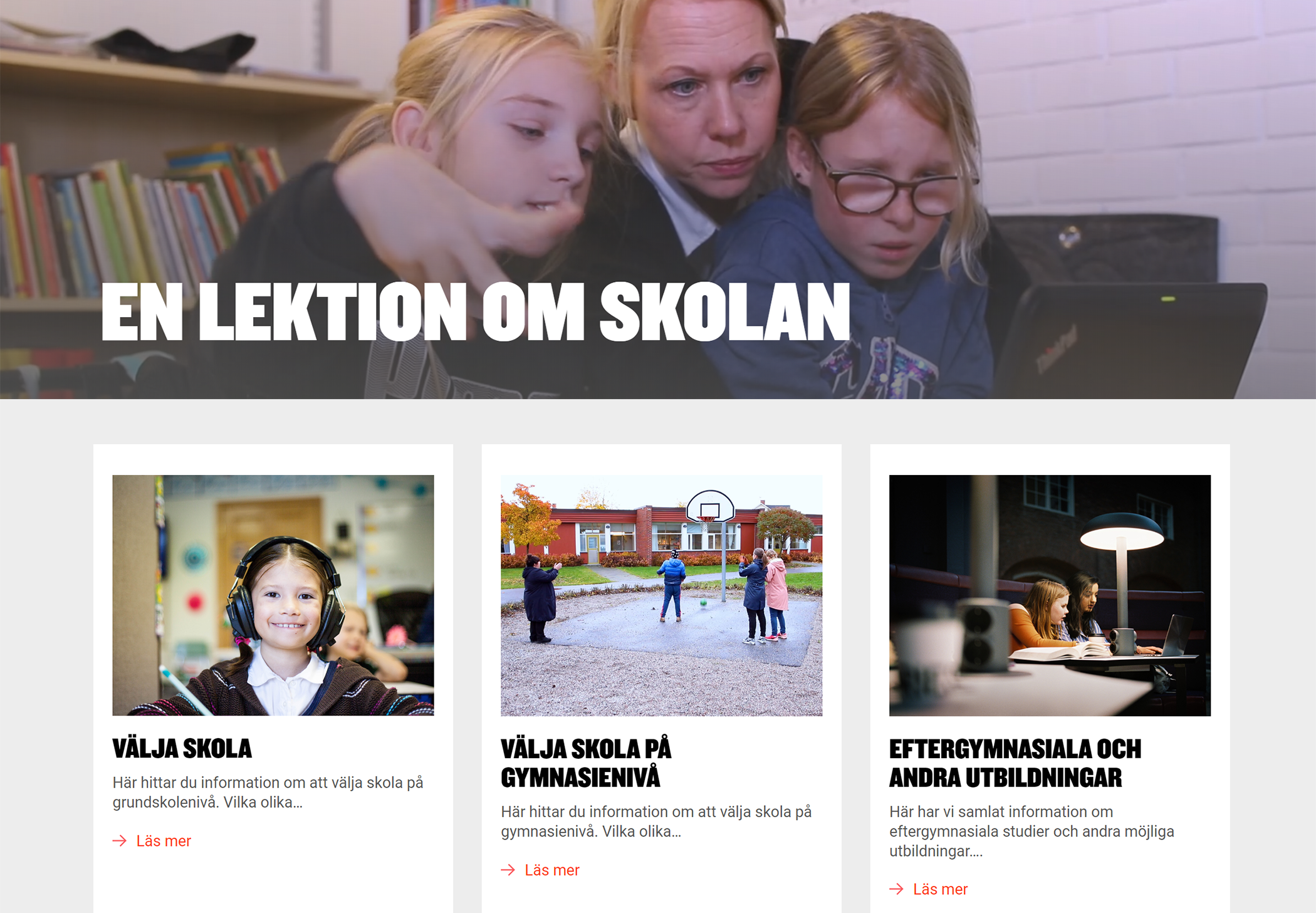 Skärmdump från enlektionomskolan.se